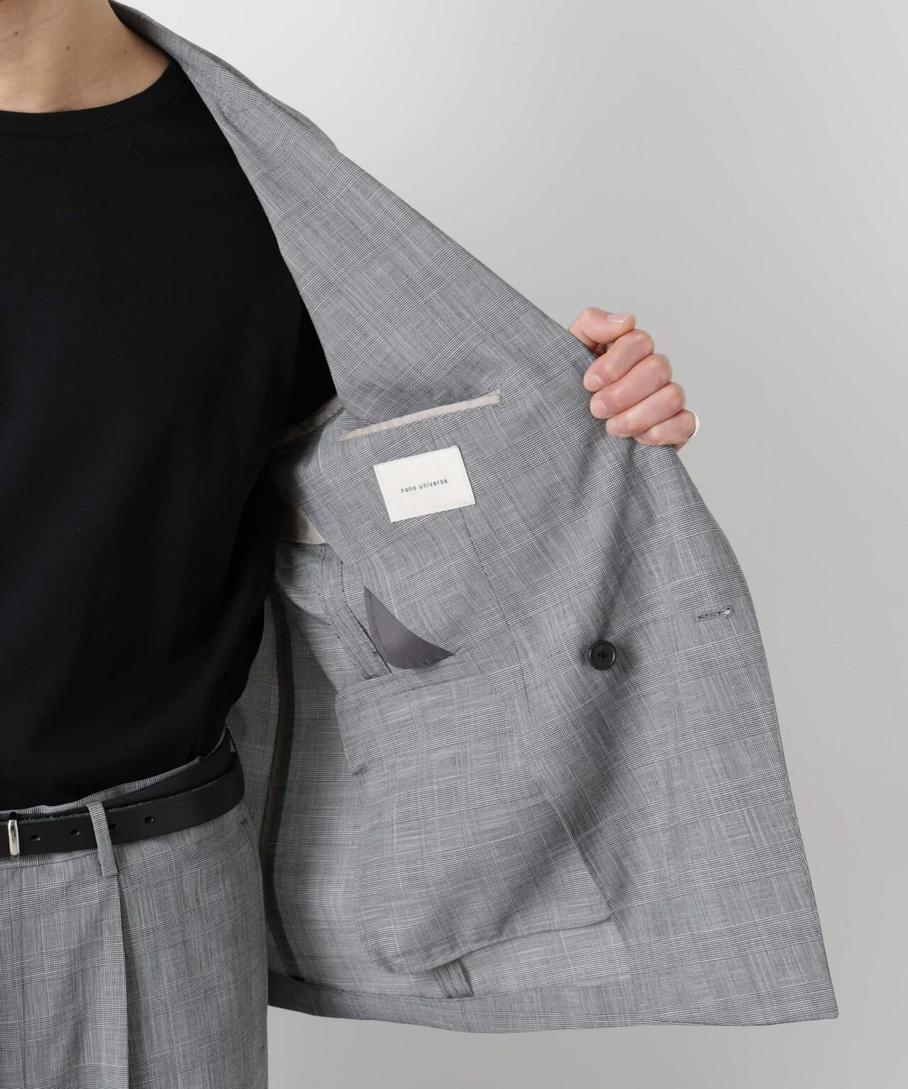 グレンチェックダブルブレストジャケット（セットアップ可）