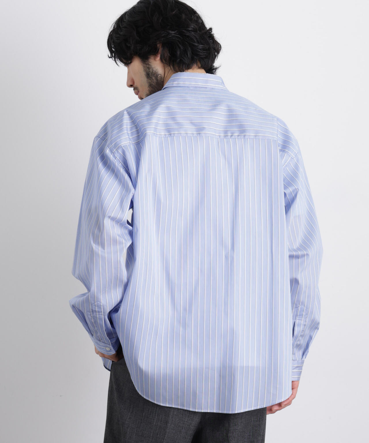 「OtoNANO」大人のワイドシャツレギュラーカラーストライプ長袖