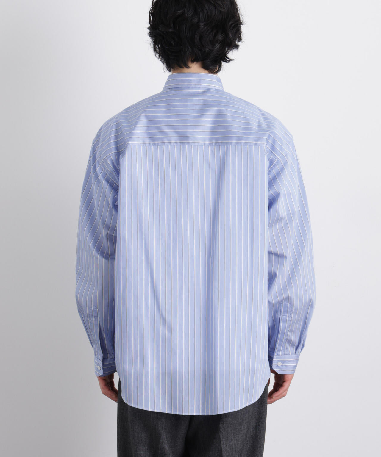 「OtoNANO」大人のワイドシャツレギュラーカラーストライプ長袖