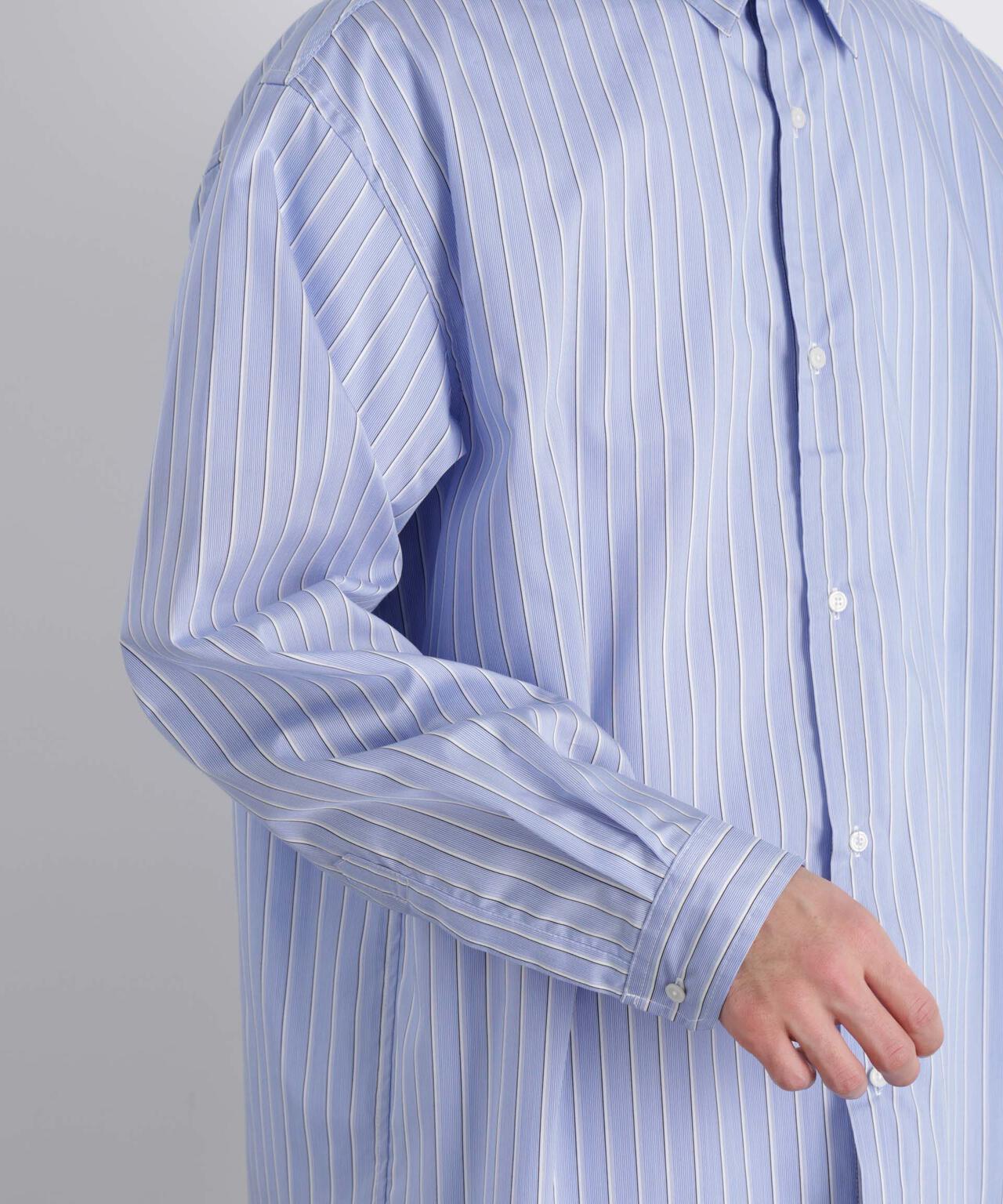 「OtoNANO」大人のワイドシャツレギュラーカラーストライプ長袖