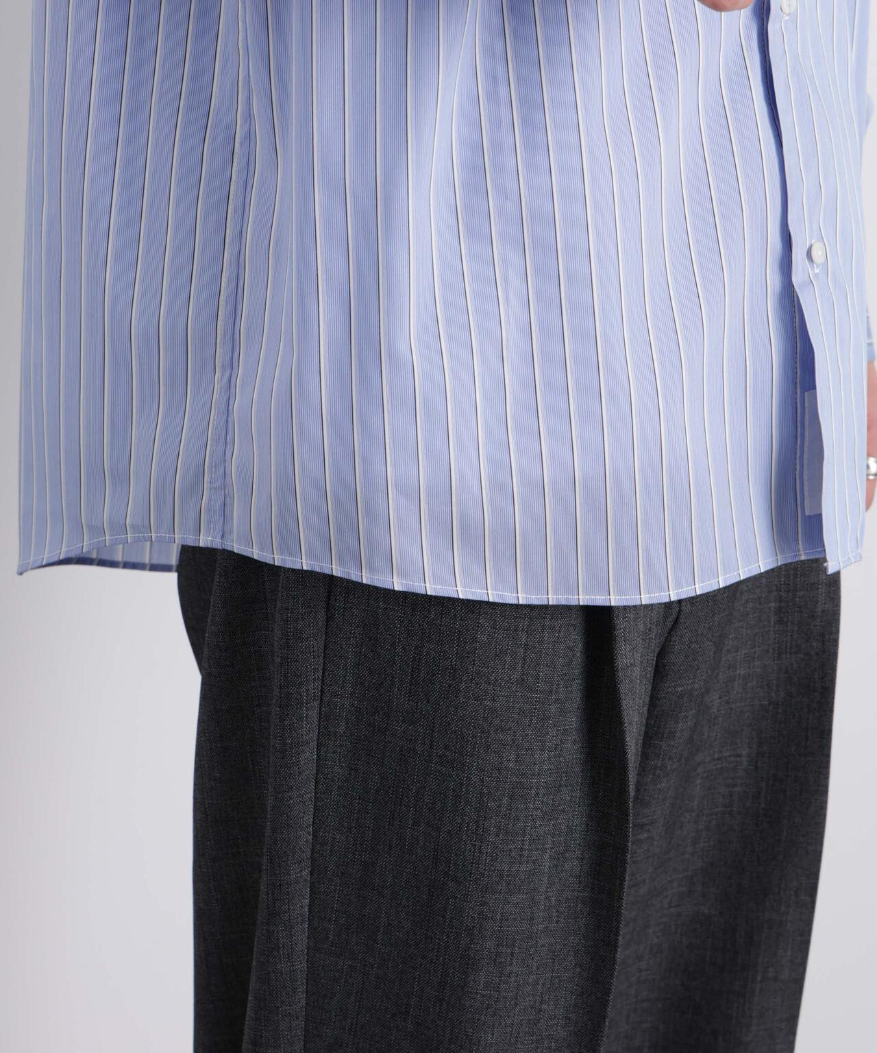 「OtoNANO」大人のワイドシャツレギュラーカラーストライプ長袖