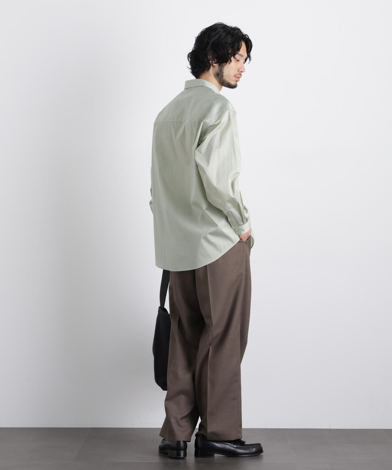 「OtoNANO」大人のワイドシャツレギュラーカラーストライプ長袖