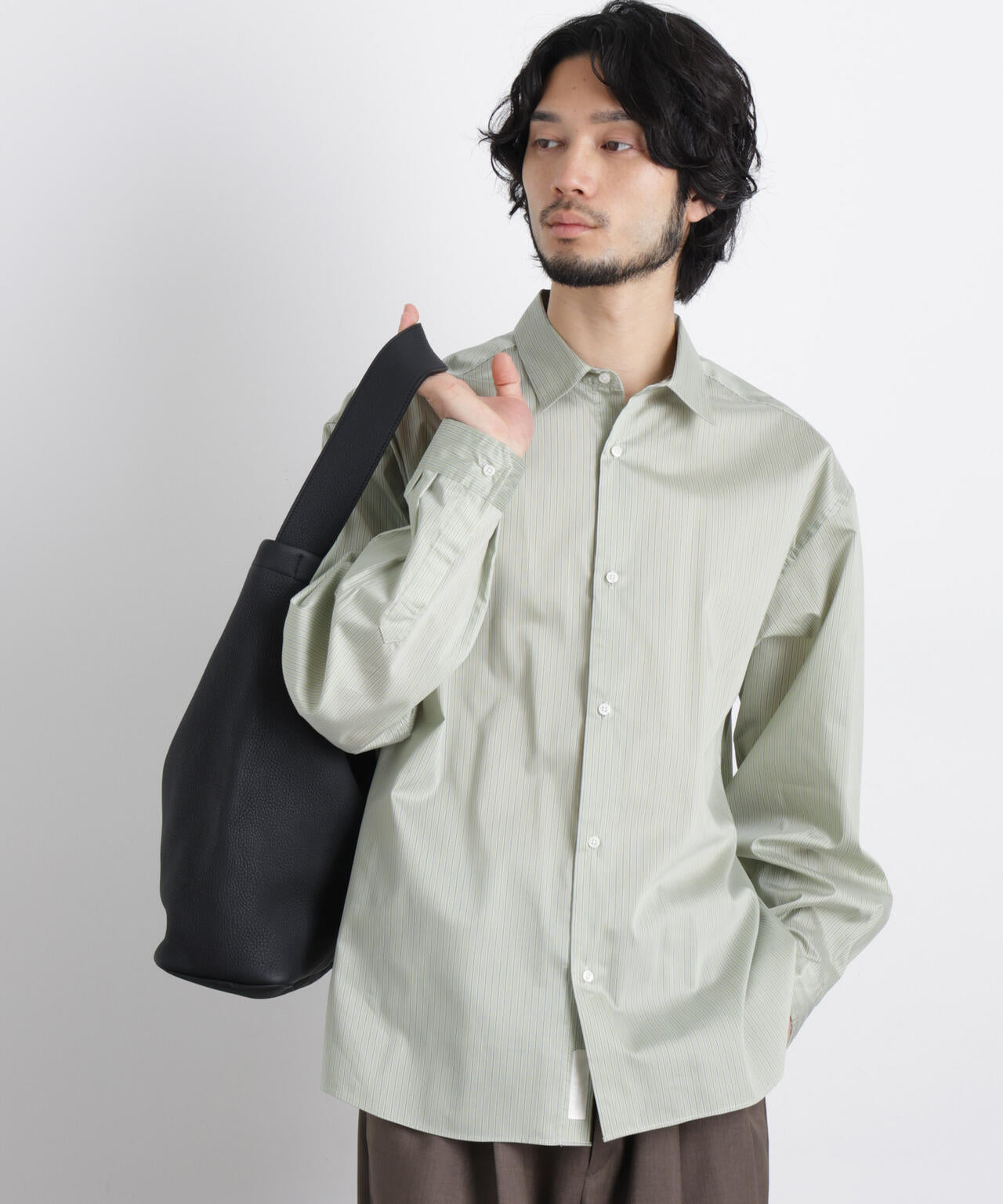 「OtoNANO」大人のワイドシャツレギュラーカラーストライプ長袖