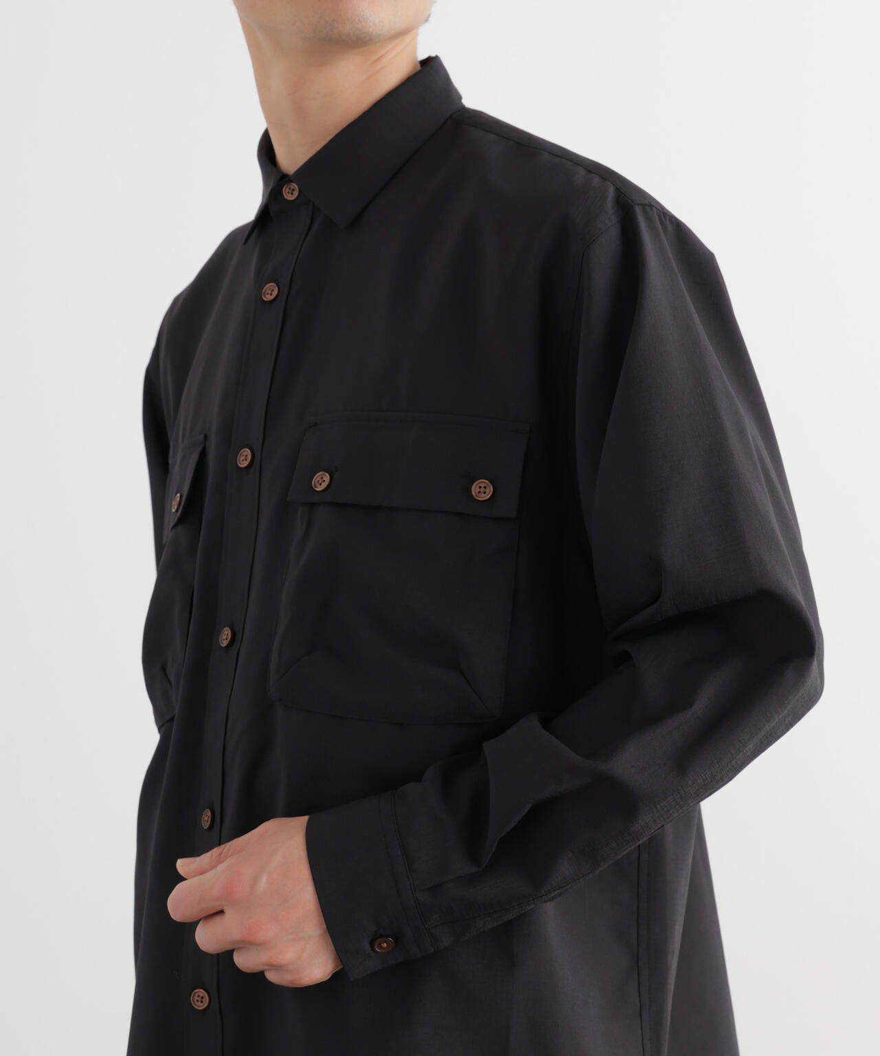 テクニカルリネンライクWポケットシャツジャケット/吸水速乾・接触冷感・UVカット（セットアップ可）