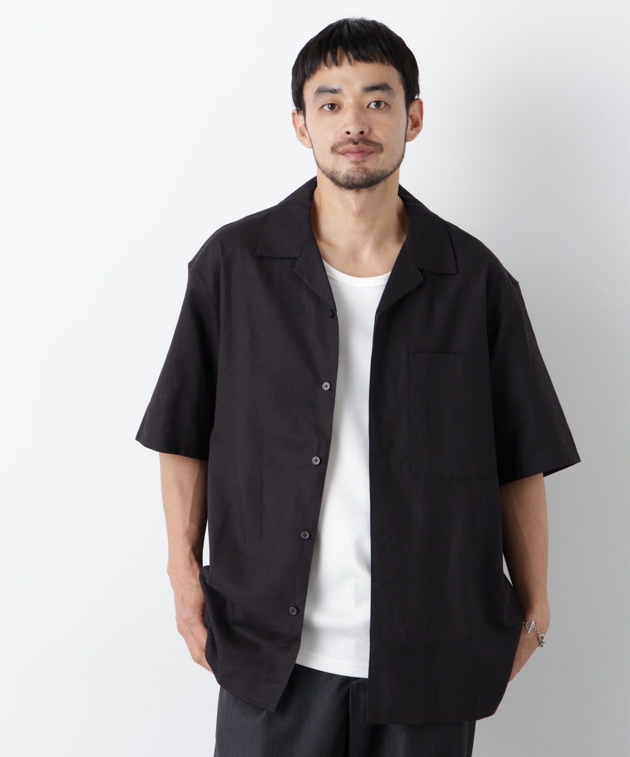 ｢FRENCH LINEN｣ フライフロント半袖シャツ
