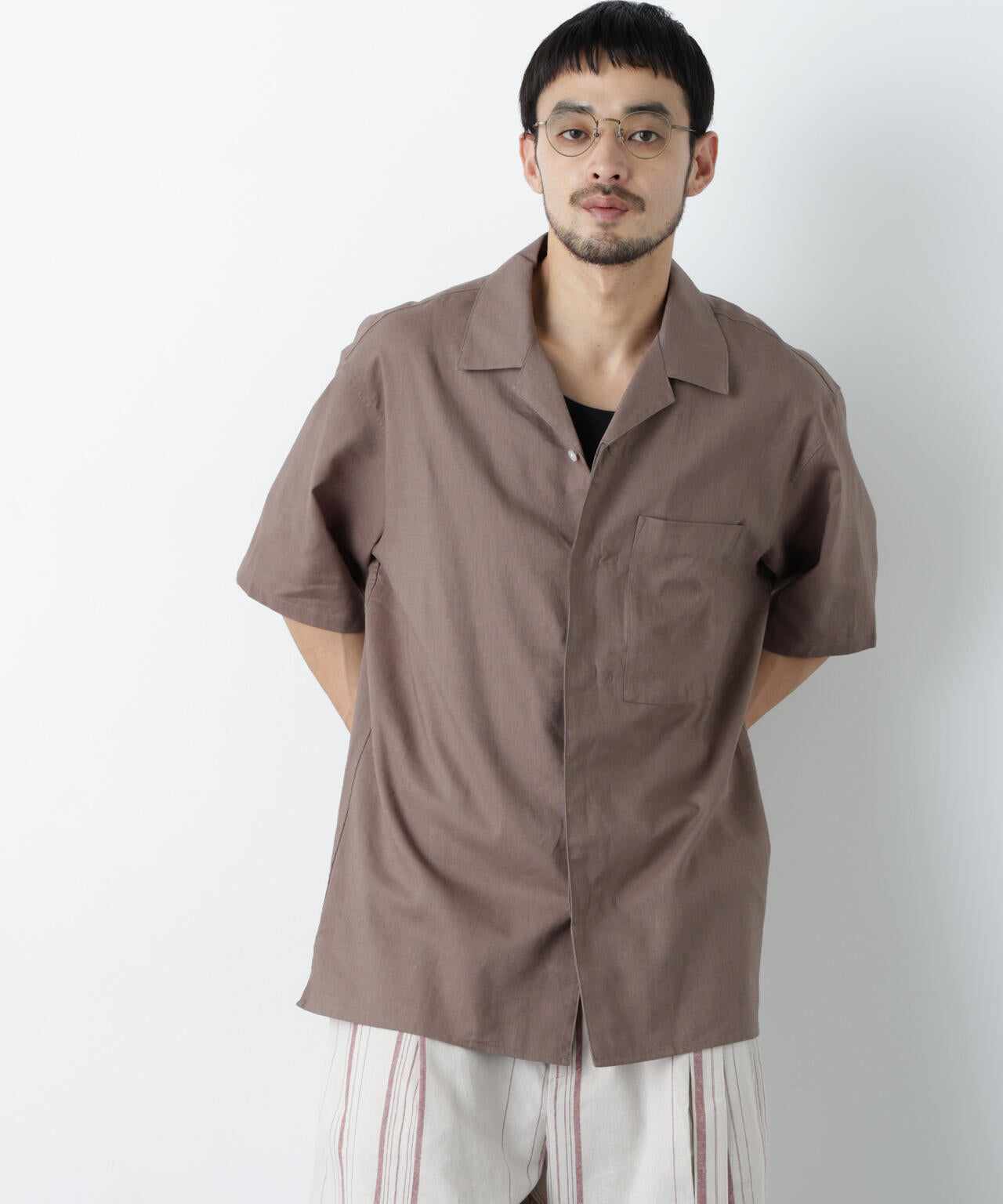 ｢FRENCH LINEN｣ フライフロント半袖シャツ