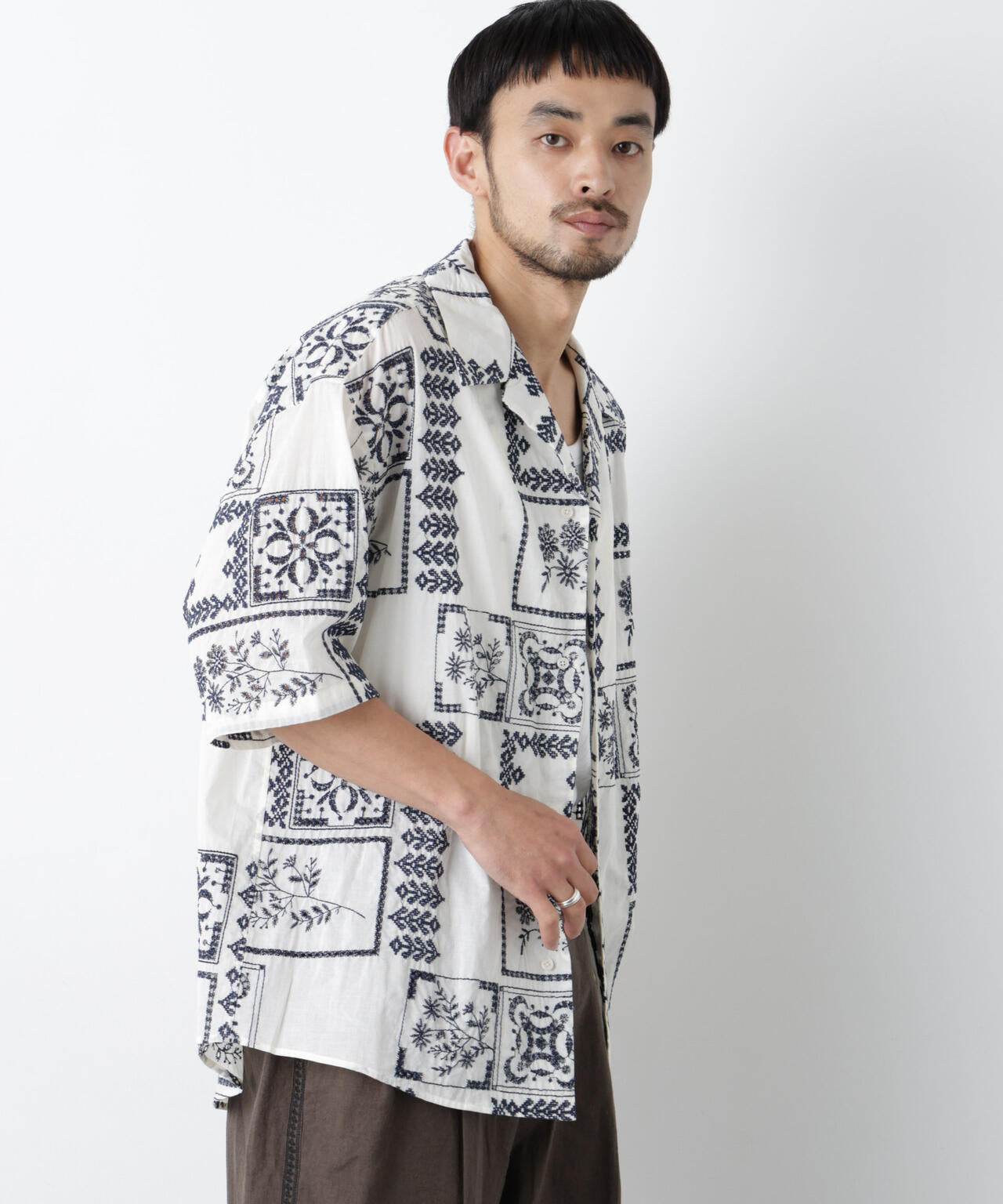 ｢OtoNANO｣×masoret アイレット刺繍シャツ