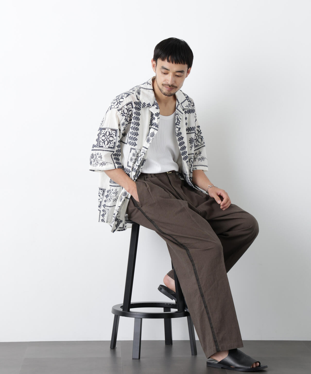｢OtoNANO｣×masoret アイレット刺繍シャツ