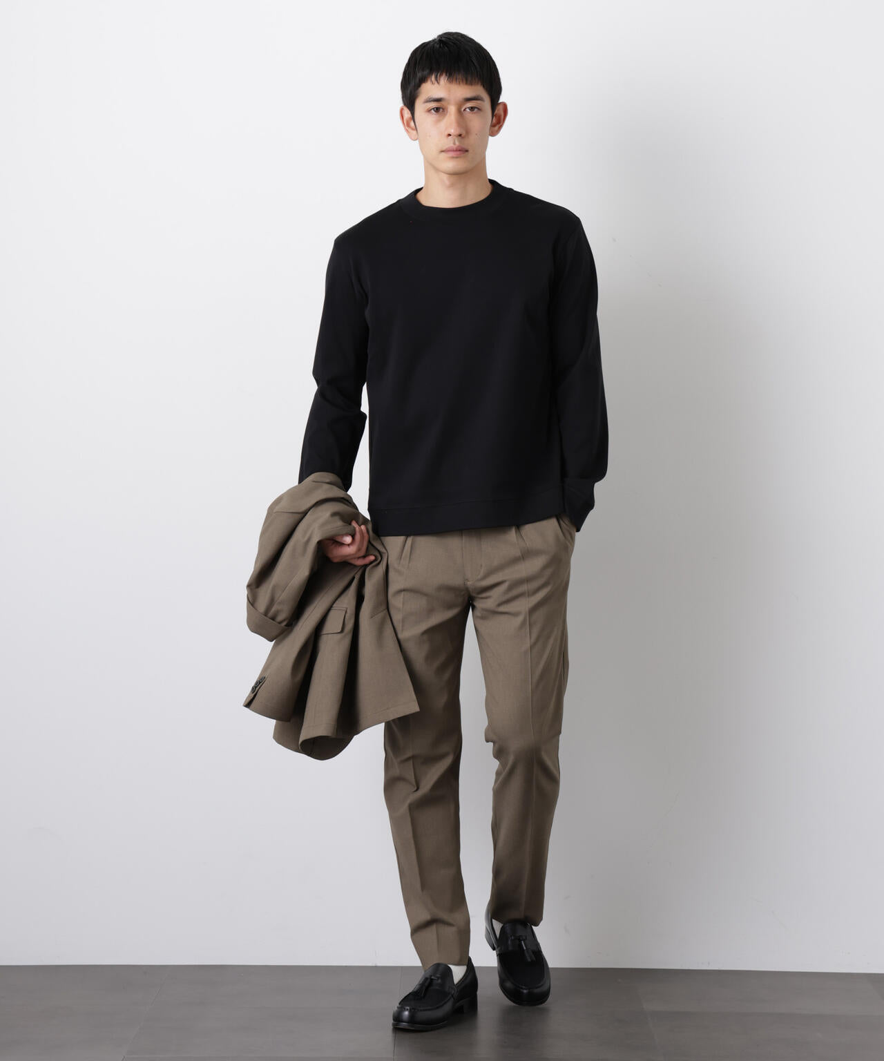 「FORMAL JERSEY」モックネックカットソー長袖