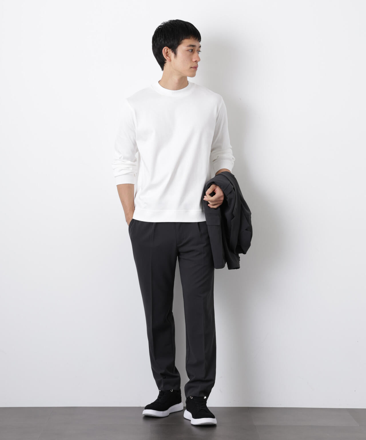 「FORMAL JERSEY」モックネックカットソー長袖
