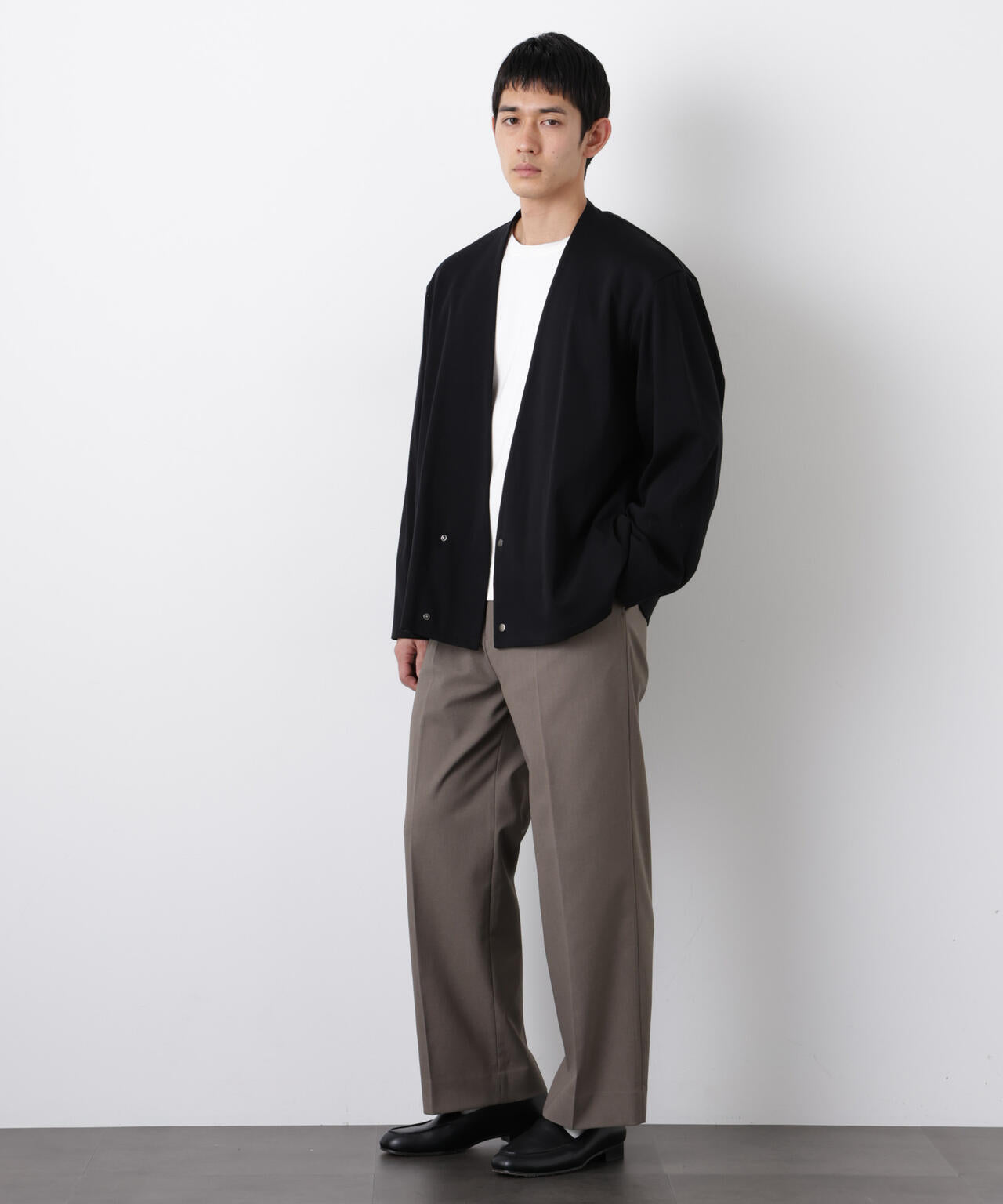 「FORMAL JERSEY」ノーカラーカーディガン