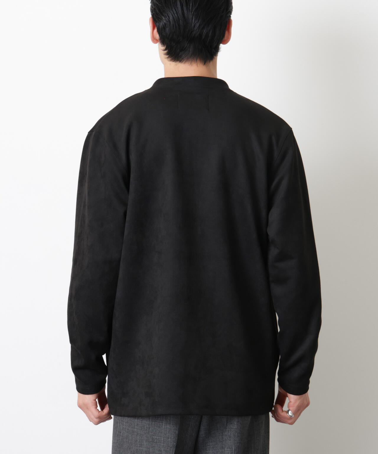 「モダンコンフォート」フェイクスエードトッパーカーディガン