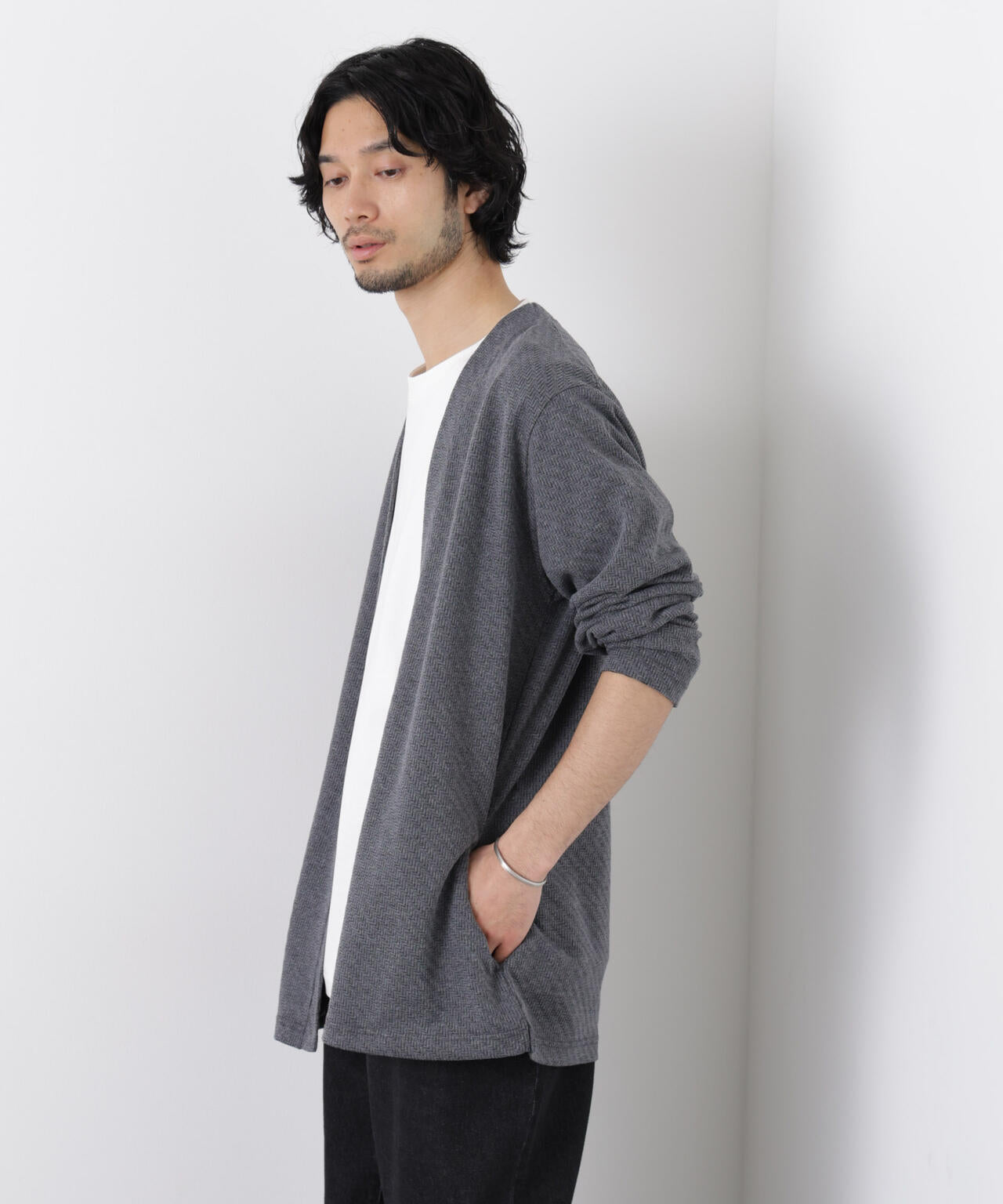 リンクスジャガードトッパーカーディガン