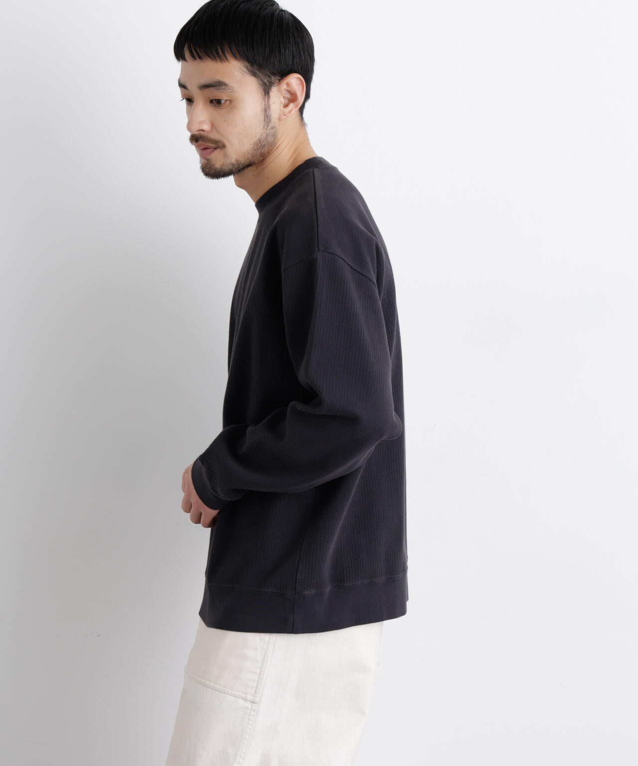 コットンサーマルクルーネックプルオーバー