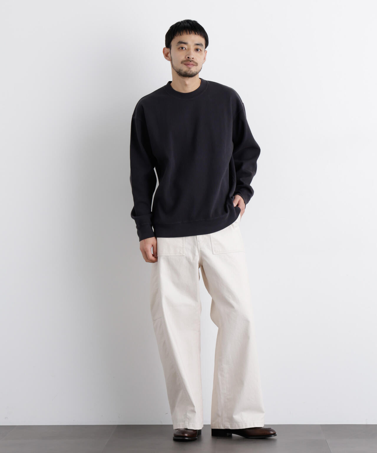 コットンサーマルクルーネックプルオーバー