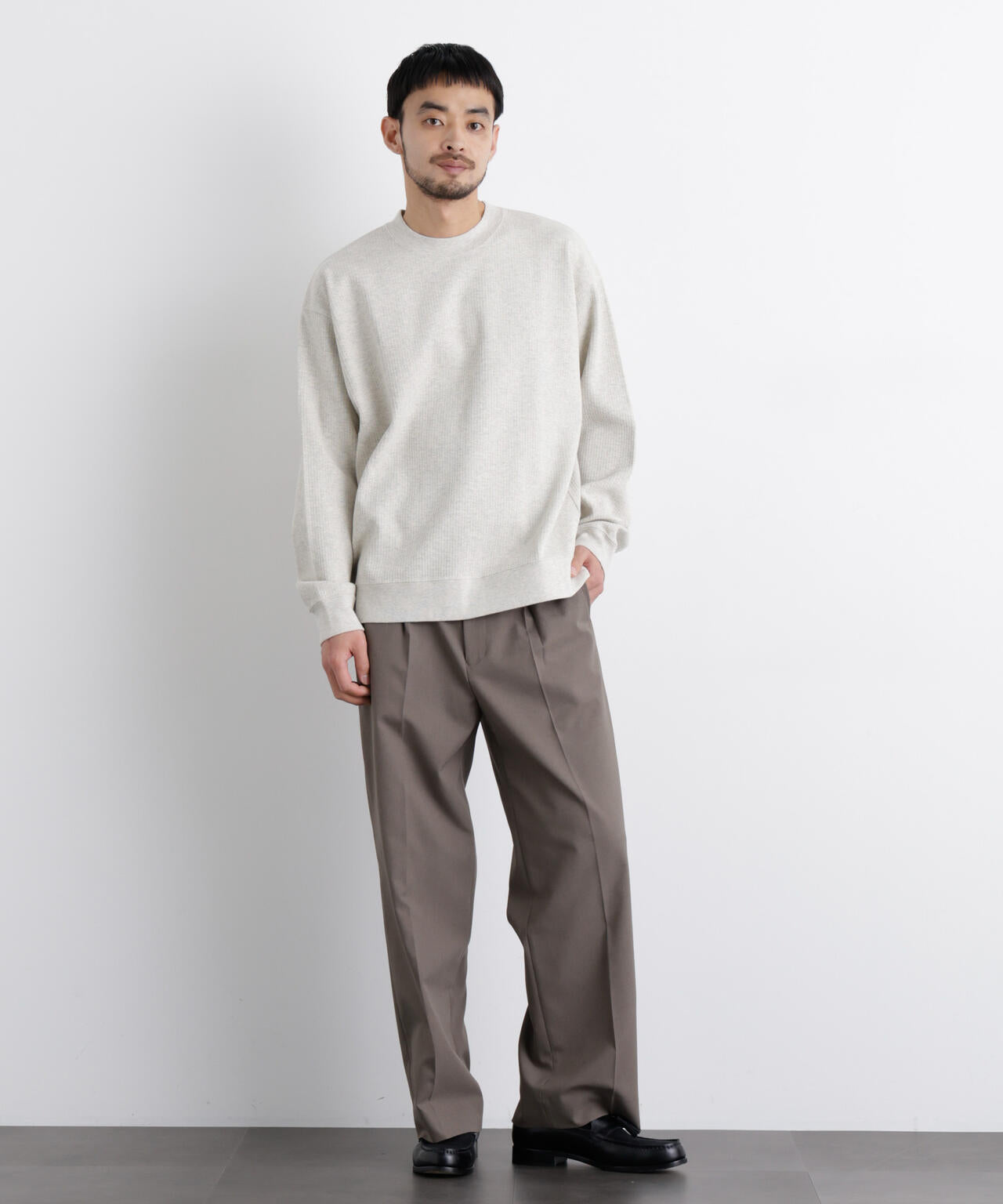 コットンサーマルクルーネックプルオーバー