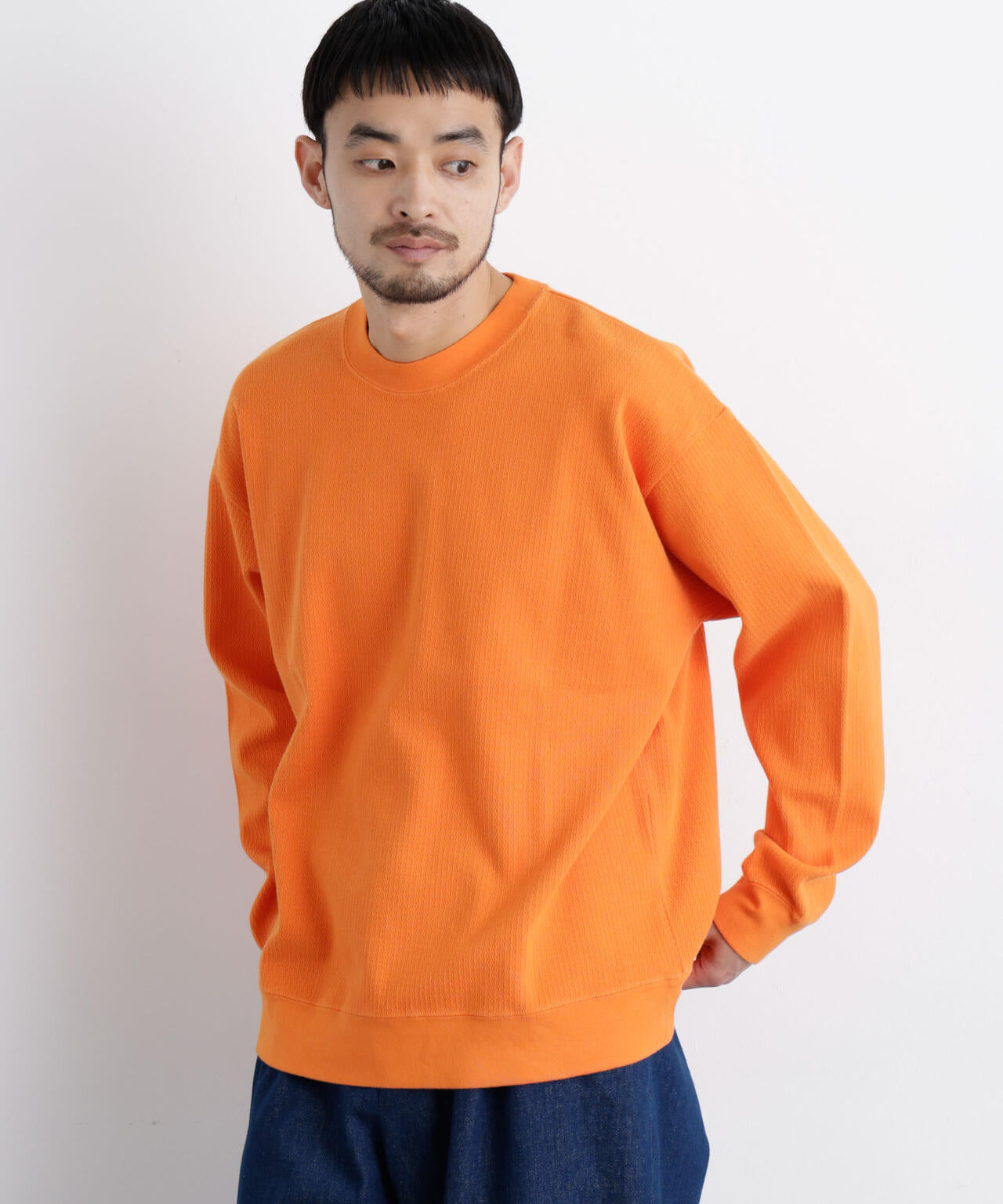 コットンサーマルクルーネックプルオーバー