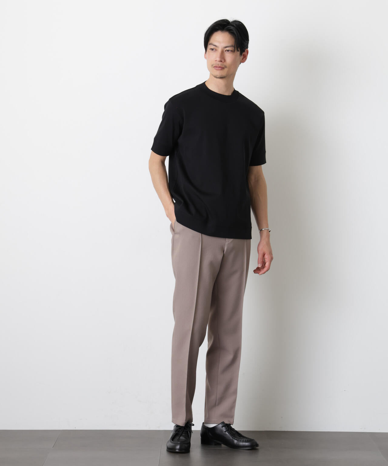 「FORMAL JERSEY」モックネックカットソー半袖