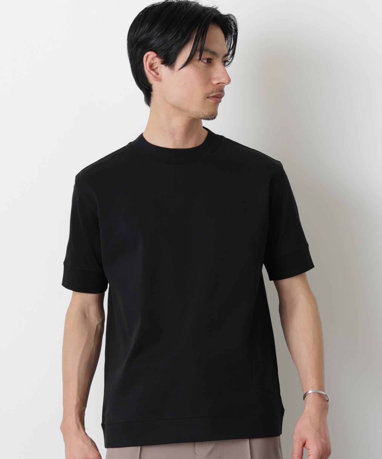 「FORMAL JERSEY」モックネックカットソー半袖