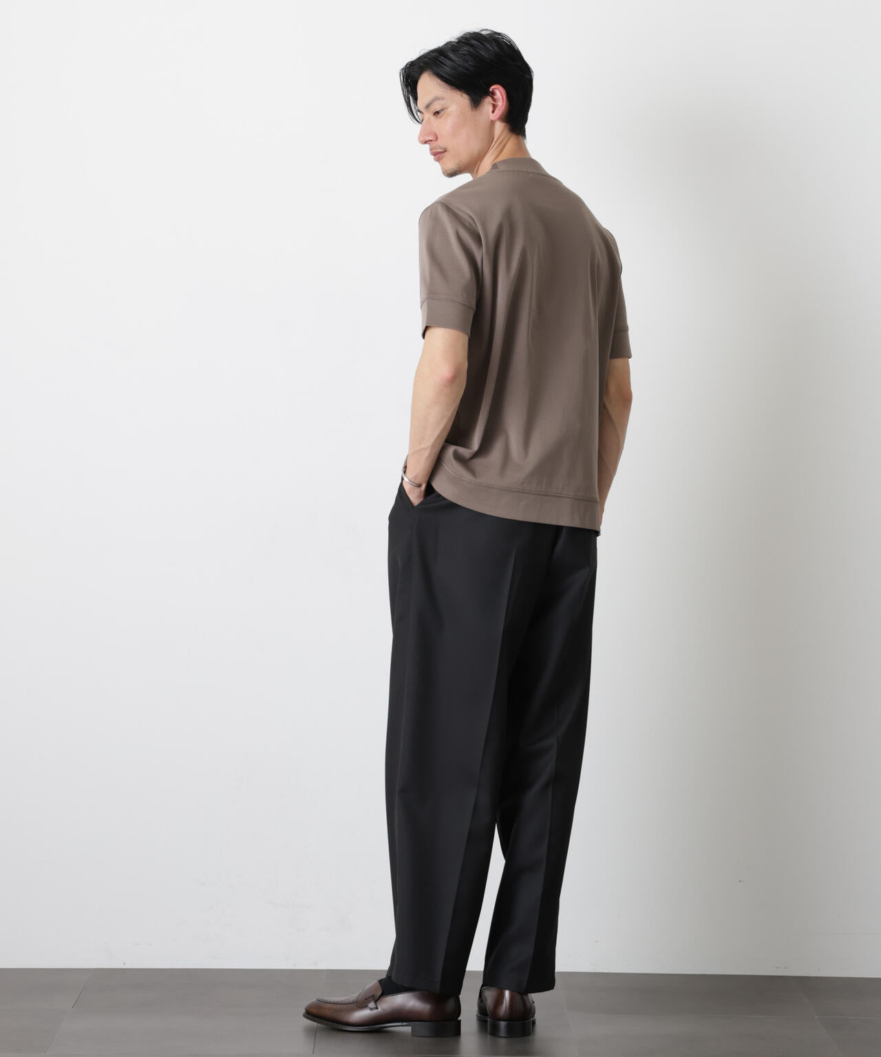「FORMAL JERSEY」モックネックカットソー半袖