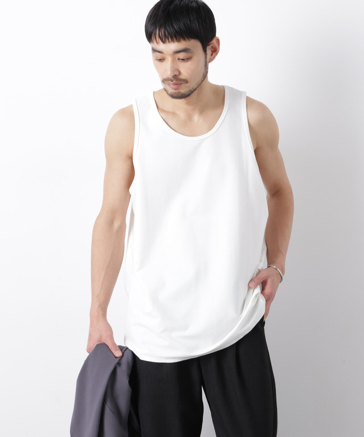 NANO universe エプロントップス European Flax 2wayオーバーニットトップス | NANO universe（ナノ