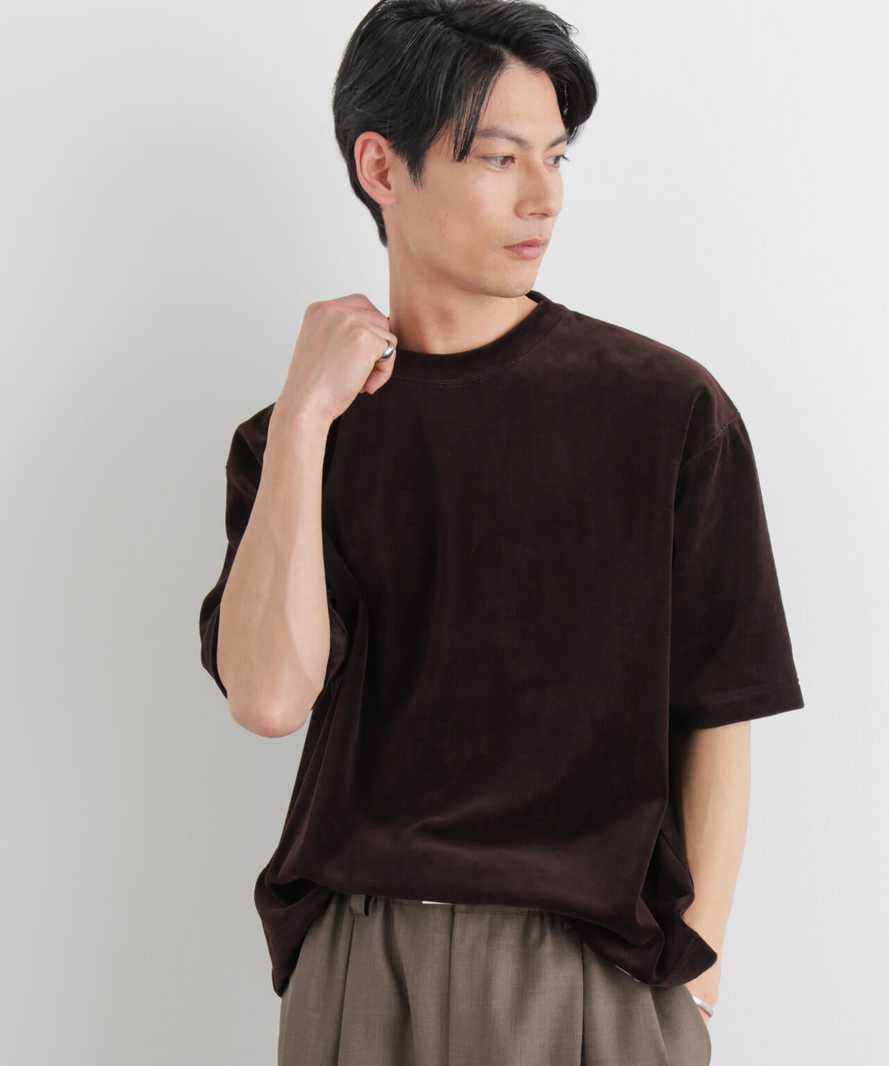 ベロア クルーネック Ｔシャツ 半袖