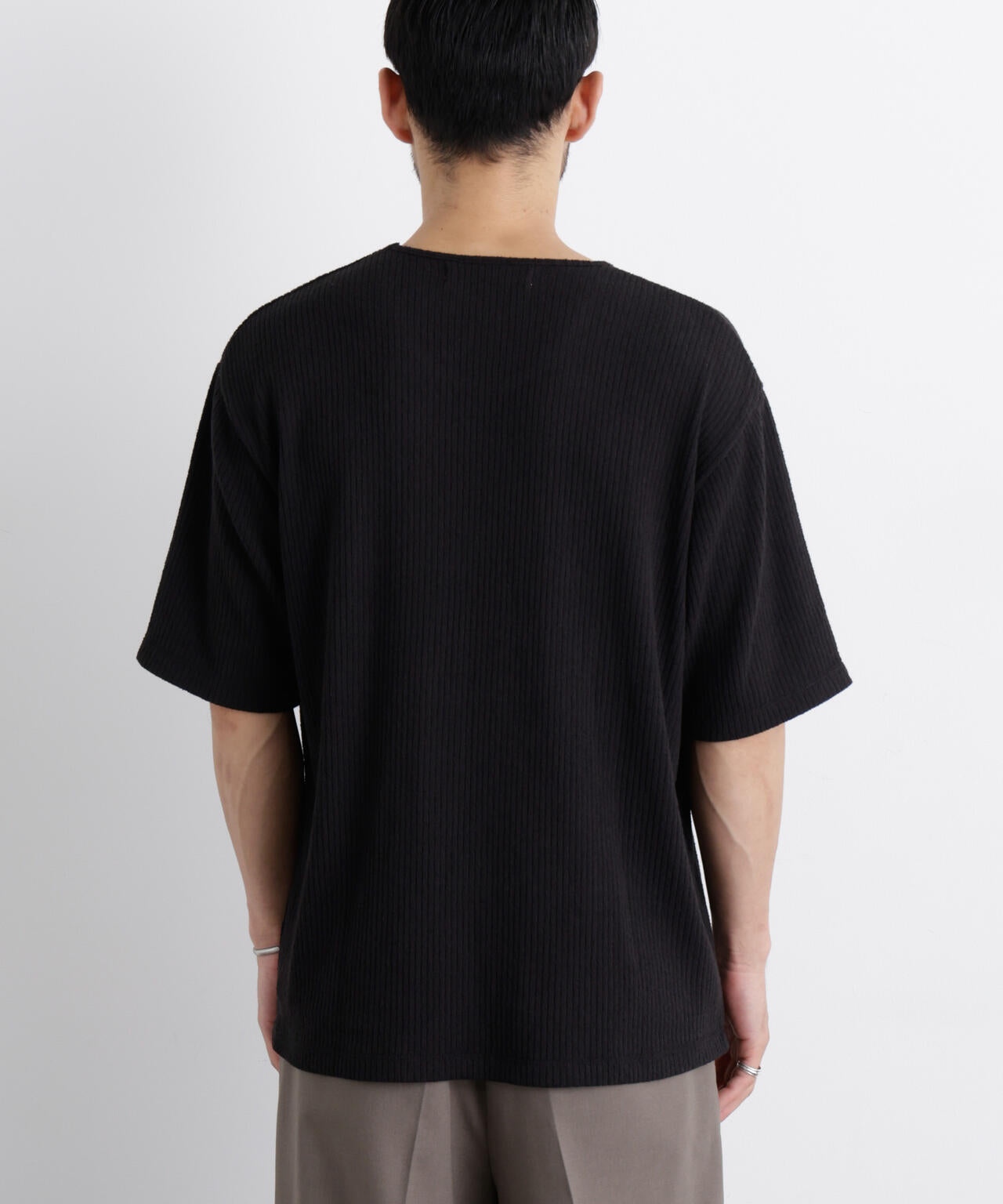 強撚ループヤーン針抜きストレッチ Tシャツ