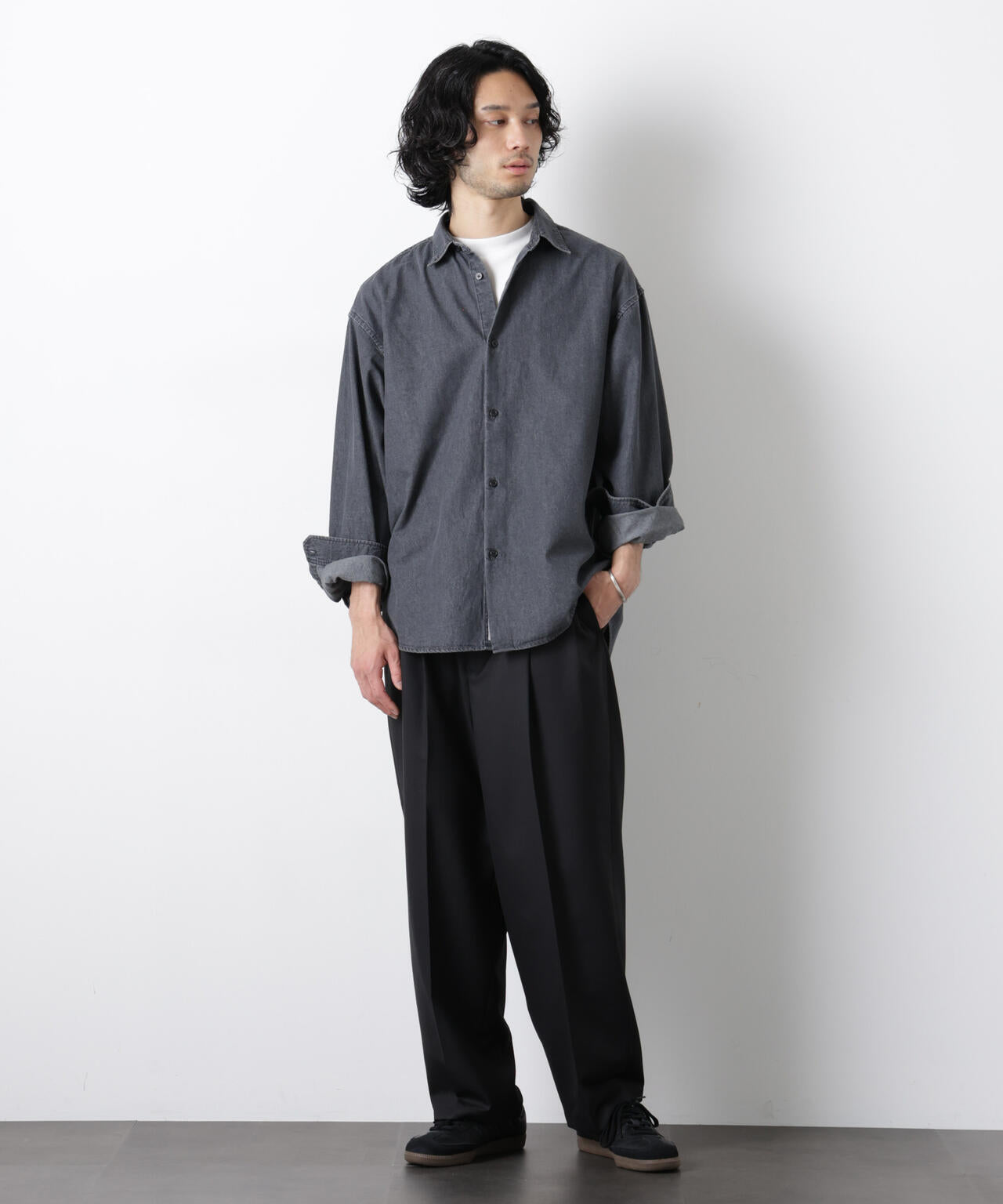 「大人のワイドパンツ」ドライギャバワイドイージースラックス