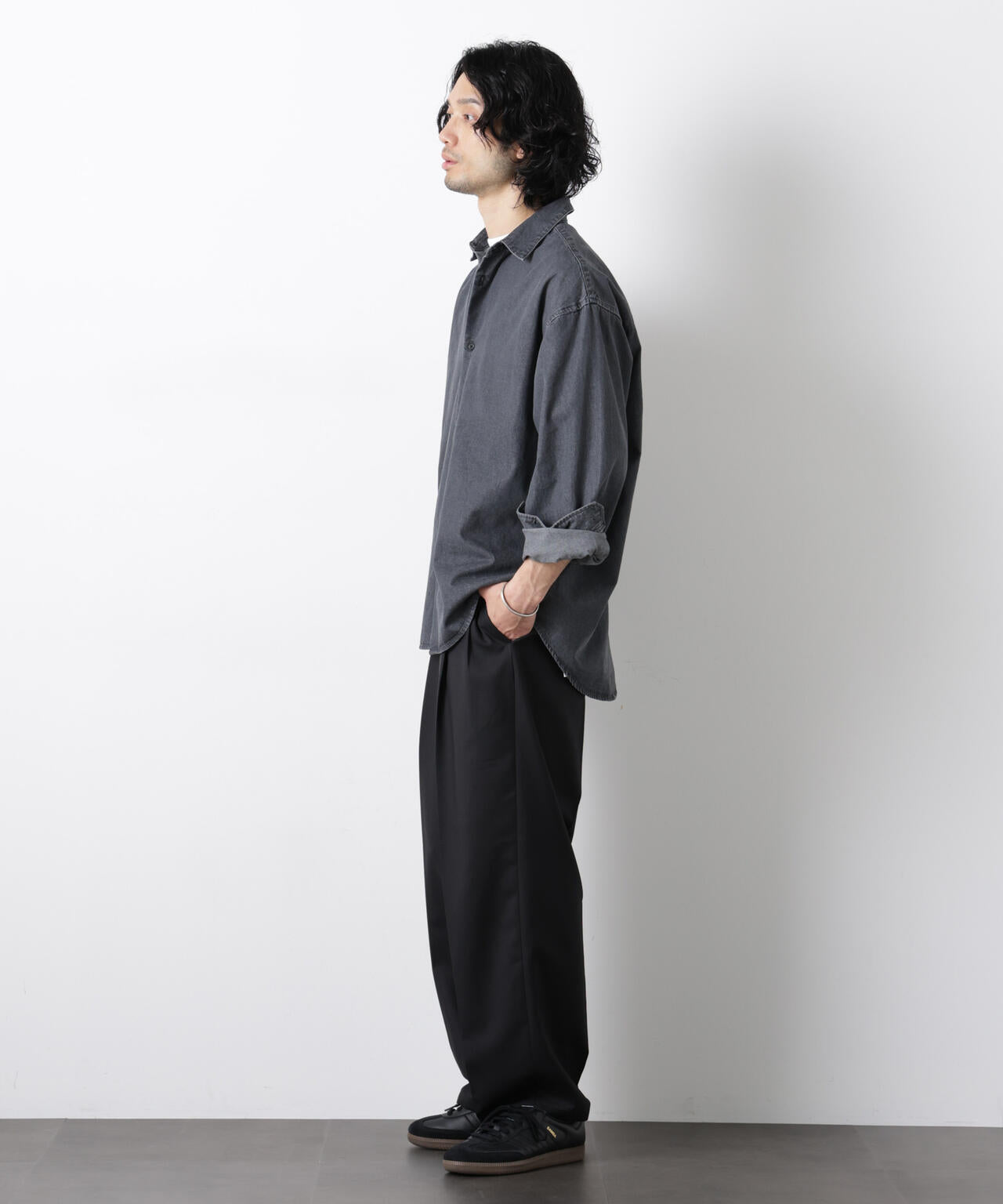 「大人のワイドパンツ」ドライギャバワイドイージースラックス