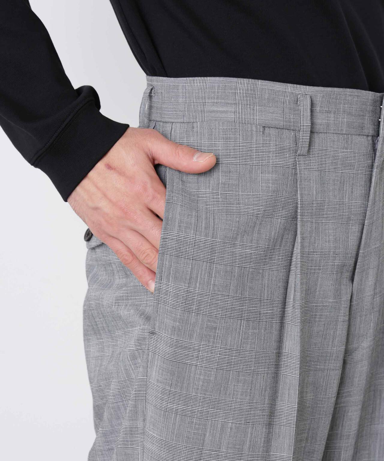 グレンチェックストレートパンツ（セットアップ可）