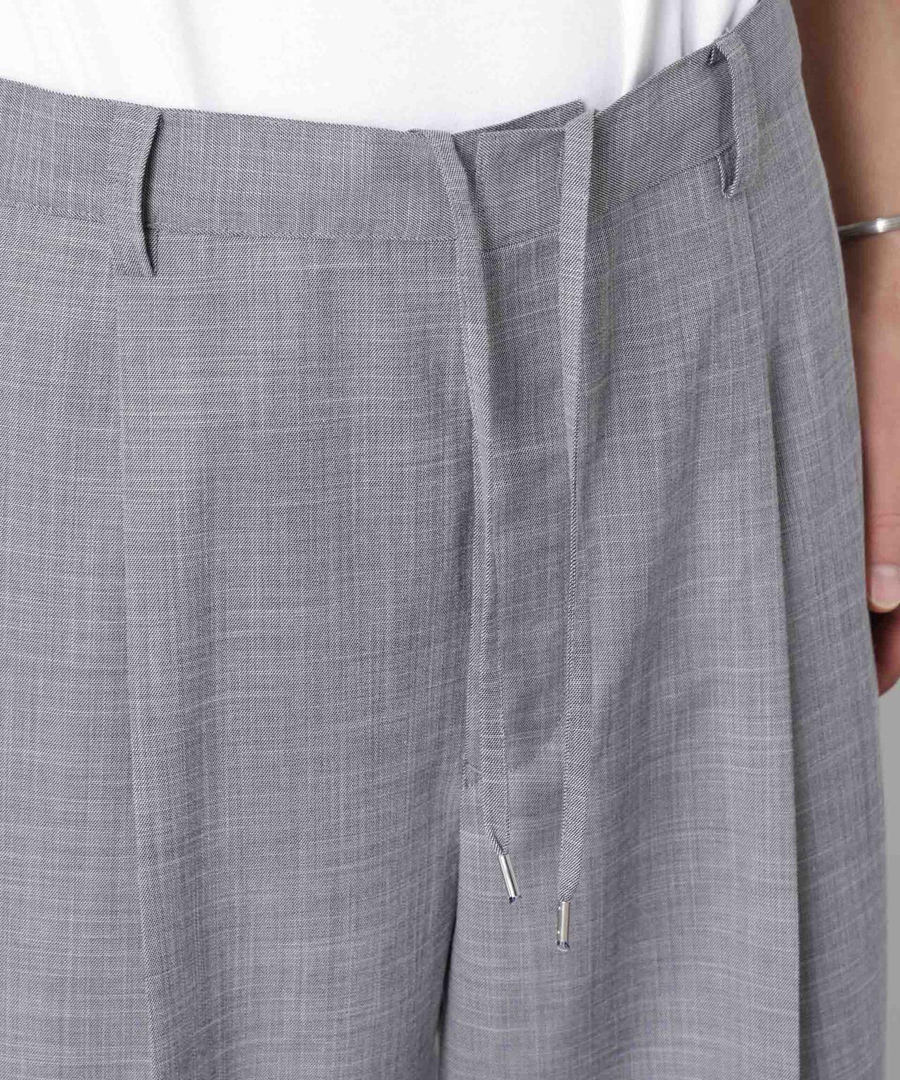 「大人のワイドパンツ」スラブシャークスキンイージースラックス