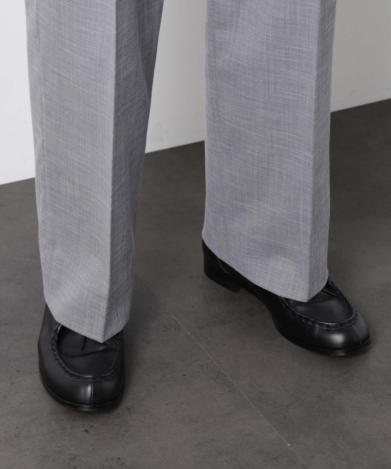 「大人のワイドパンツ」スラブシャークスキンイージースラックス