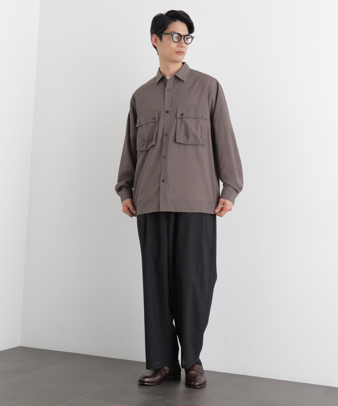 テクニカルリネンライク2タックイージースラックス/吸水速乾・接触冷感・UVカット（セットアップ可）