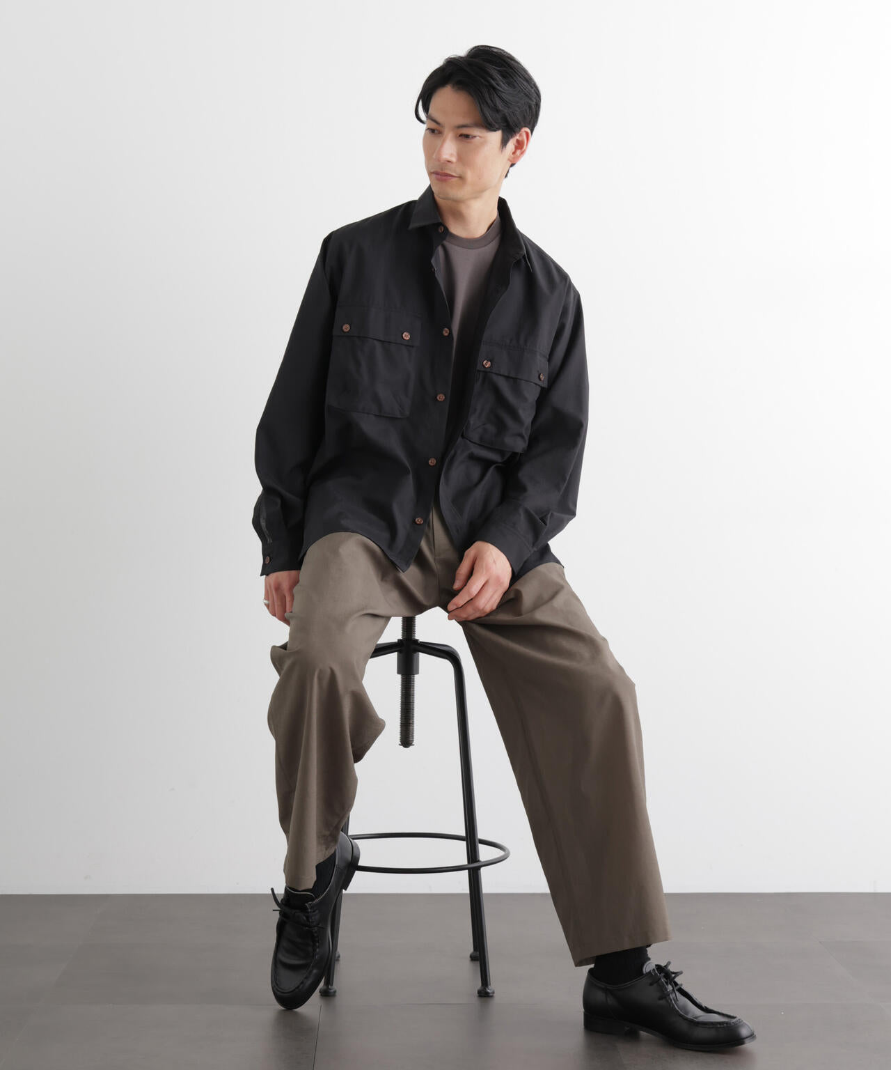 テクニカルリネンライク2タックイージースラックス/吸水速乾・接触冷感・UVカット（セットアップ可）