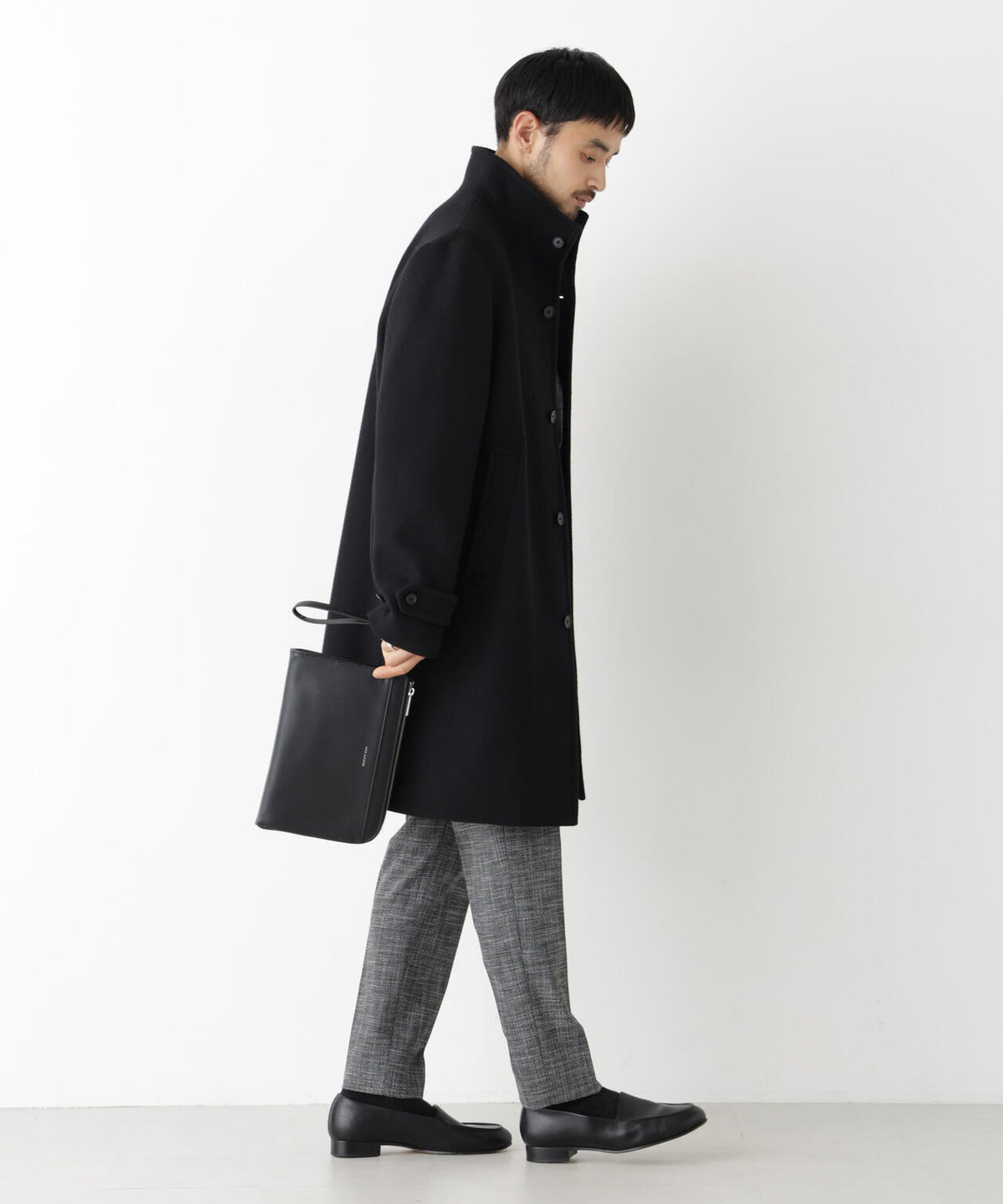 「NEW ON COAT」ウール/Nスタンドカラーコート