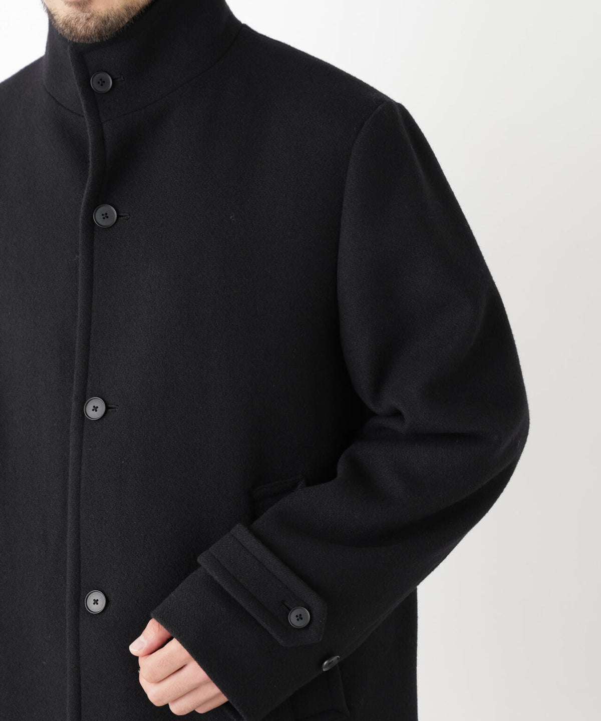 「NEW ON COAT」ウール/Nスタンドカラーコート
