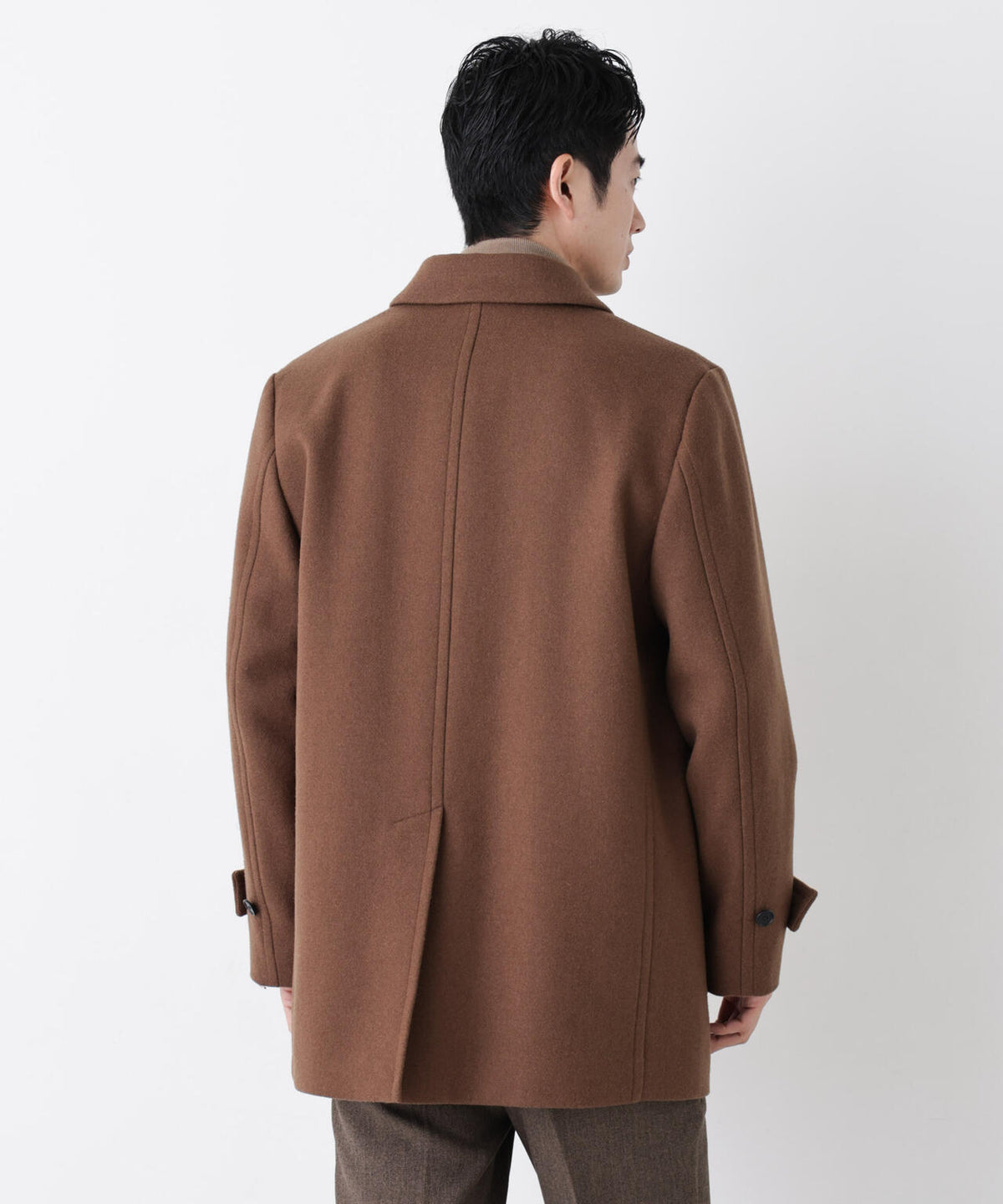 「NEW ON COAT」ウール/Nショートステンカラーコート