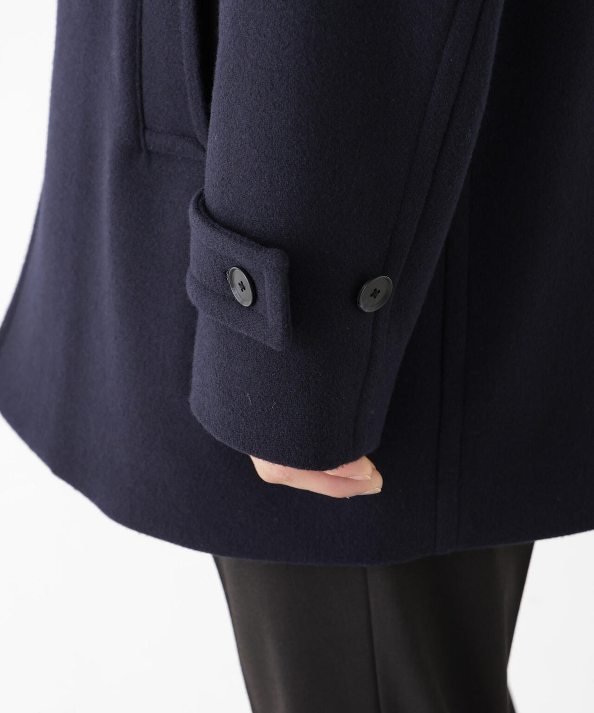 「NEW ON COAT」ウール/Nショートステンカラーコート