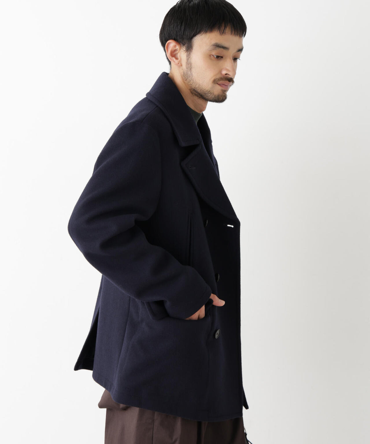 「NEW ON COAT」ウール/NショートPコート