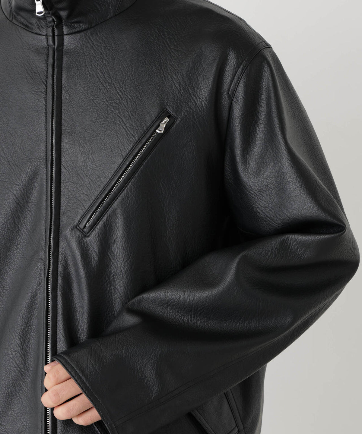 「SURPLUS」 フェイクレザーブルゾン