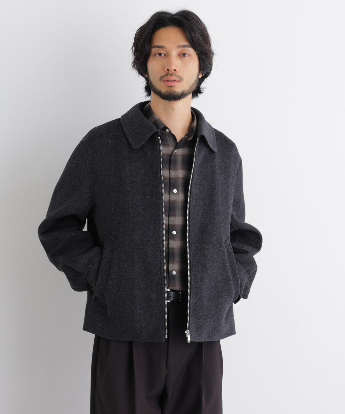 ｢ASSEMBLANC｣ カシミヤブレンドリバーZIPブルゾン