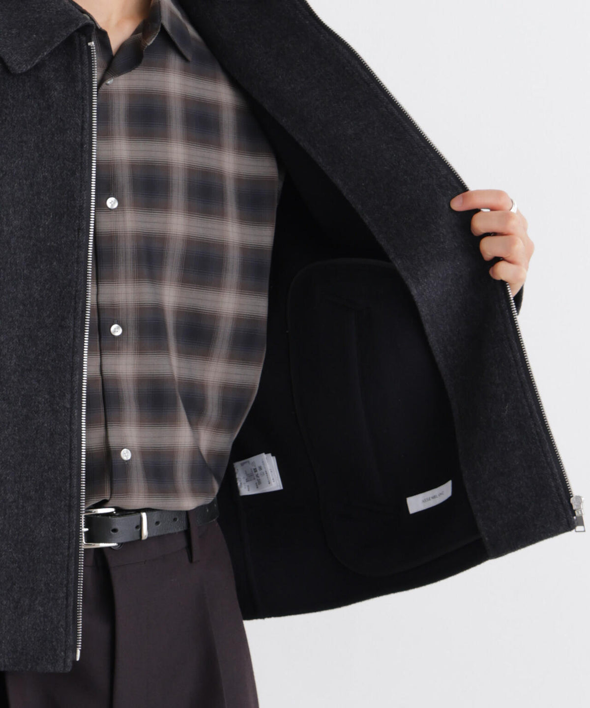 ｢ASSEMBLANC｣ カシミヤブレンドリバーZIPブルゾン