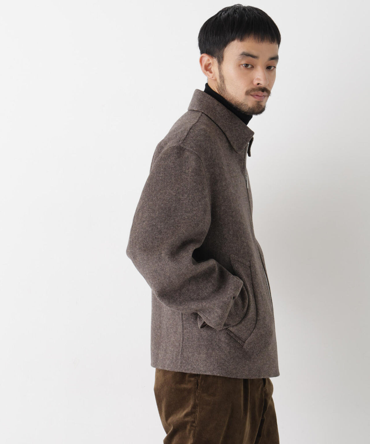 ｢ASSEMBLANC｣ カシミヤブレンドリバーZIPブルゾン