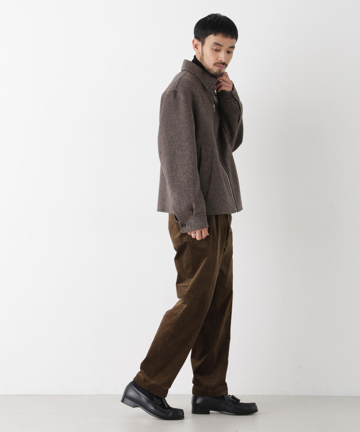 ｢ASSEMBLANC｣ カシミヤブレンドリバーZIPブルゾン