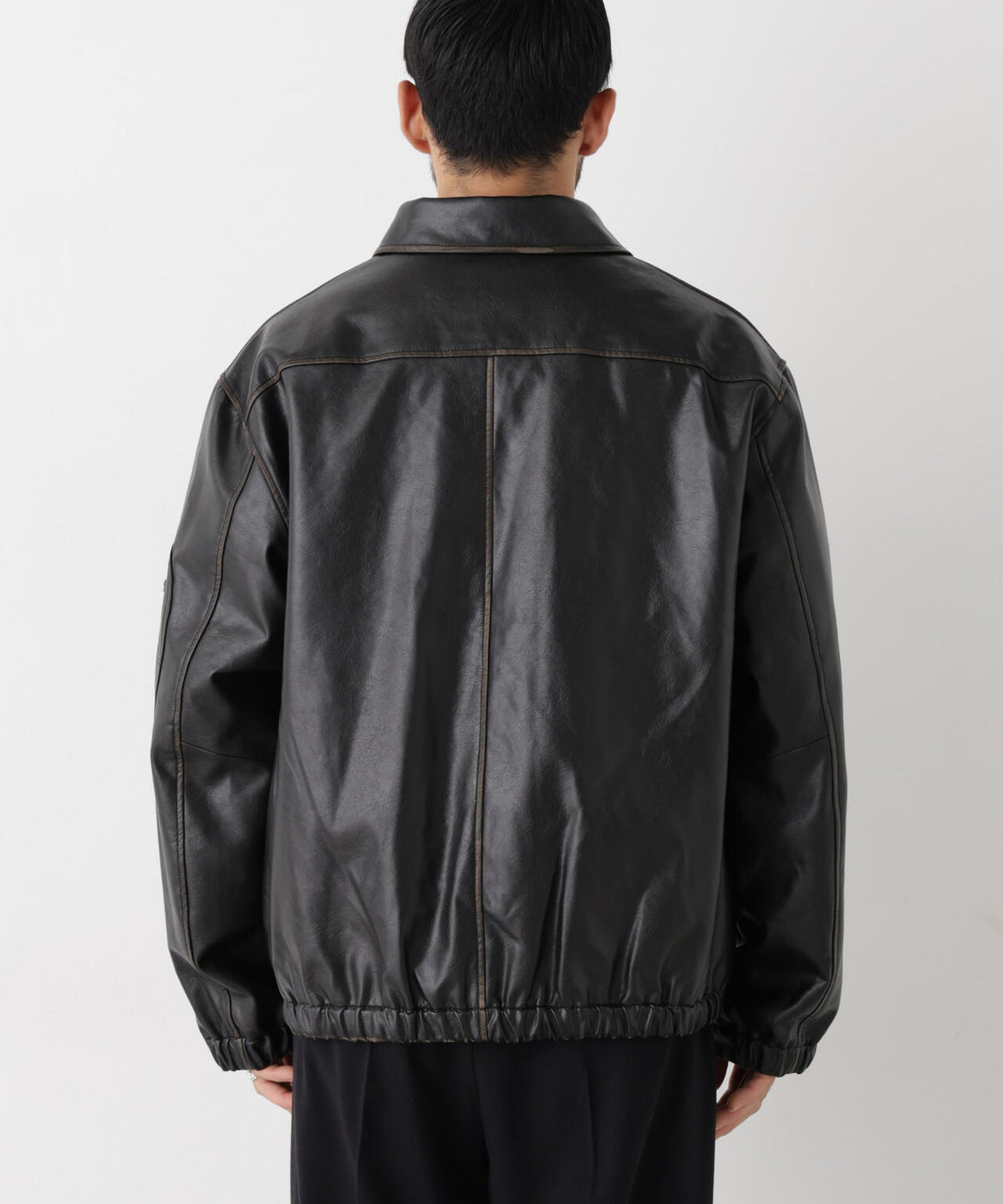 「SURPLUS」フェイクレザーフライトジャケット