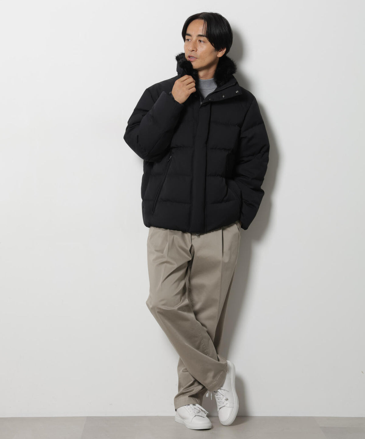 「西川ダウン(R)」サージフェイクファーカラーショートダウン