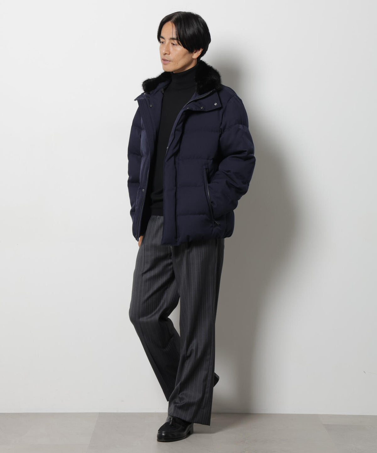 「西川ダウン(R)」サージフェイクファーカラーショートダウン