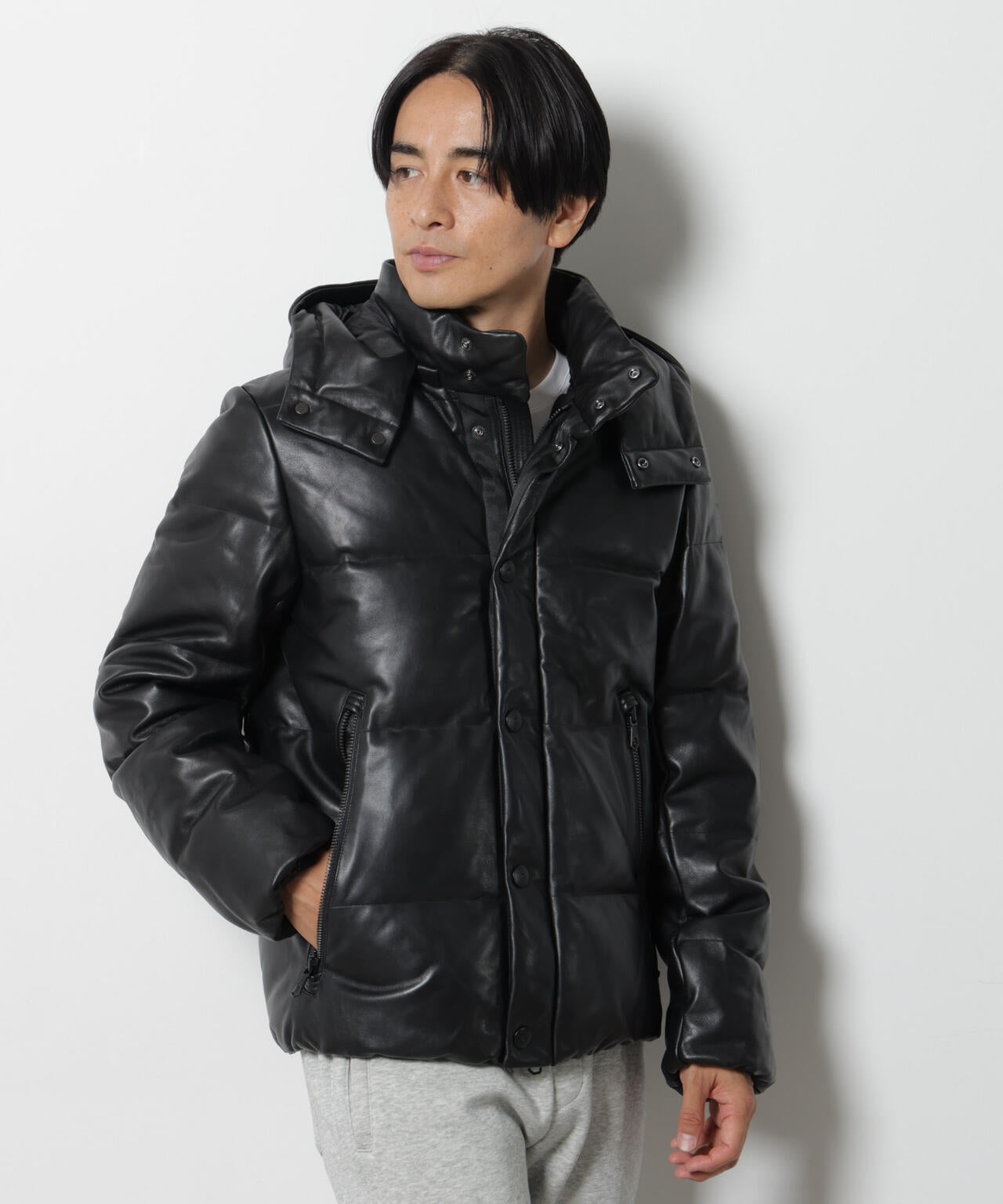 極美品❗️ナノユニバース 西川ダウン ラムレザー G2 ダウンジャケット 黒 M 西川ダウン(R)」ラムレザーG2ダウン | NANO universe（ナノ