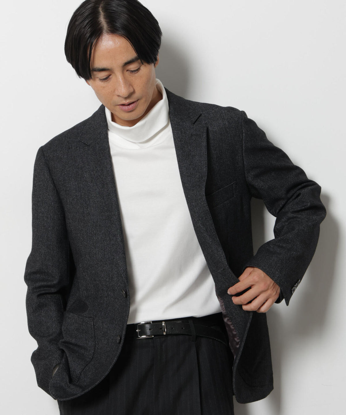 ｢DamerinoJacket｣ カシミヤミックスウォッシャブルツイードジャケット