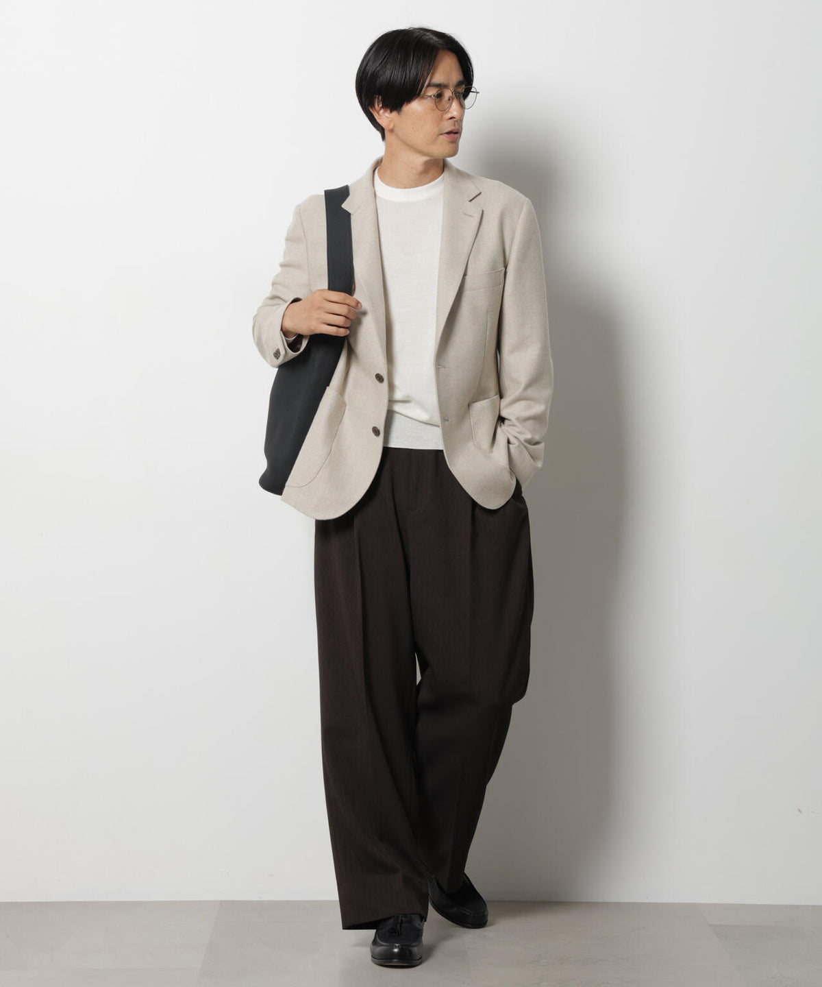 ｢DamerinoJacket｣ カシミヤミックスウォッシャブルツイードジャケット